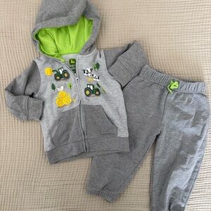 John Deere tractor Gray Hoodie and Jogger Set